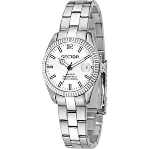 【送料無料】orologio sector 245 r3253486510 donna watch acciaio silver 32 mm caribe wr 100m