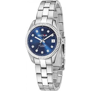 【送料無料】orologio sector 120 r3253579525 donna watch acciaio blu caribe  31 mm zirconi