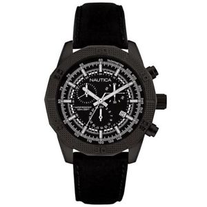 【送料無料】orologio cronografo uomo nautica nai17520g cassa acciaio pvd nero pelle nero