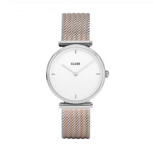 【送料無料】orologio solo tempo donna cluse triomphe clucl61001 argento e oro rosa
