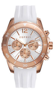 【送料無料】esprit damenuhr eshaylee white rose gold es108262003 analog chronograph silikon 25,546円