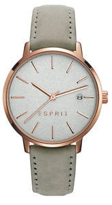 【送料無料】esprit tp10933 taube es109332003 rose damenuhr mit leder taupe neu