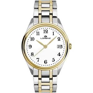 【送料無料】orologio uomo lorenz dorica 027162aa acciaio gold dorato bicolor bianco 50mt