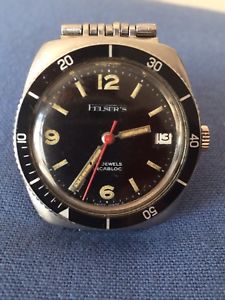【送料無料】felsers diver steel case 38 mm year 1960
