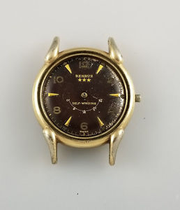 【貨物輸送無料】vintage benrus mens wind indicator power reserve wrist watch  fancy case lugs