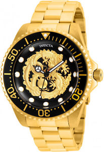 【送料無料】invicta mens pro diver automatic 100m gold plated stainless steel watch 26490