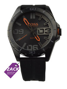 【送料無料】boss orange uhr herrenuhr silikon edelstahl schwarz grau analog 1513452