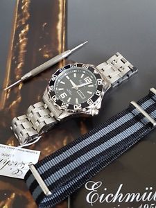 【貨物輸送無料】quality dive watch by german brand eichmuller  free spectre army strap