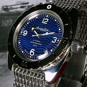 【貨物輸送無料】vostok amphibian, amphibia russian auto dive watch, , boxed, uk seller