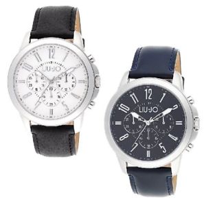 【貨物輸送無料】orologio cronografo uomo liu jo jet tlj824 tlj825 acciaio pelle blu nero chrono