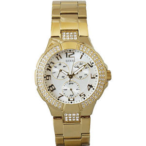 【貨物輸送無料】neues angebot authentic guess gold tone g13537l prism watch ,comes with tag and guess box