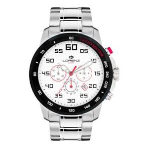 【貨物輸送無料】*mistery gift* orologio uomo lorenz sport 030048dd chrono bracciale acciaio bian
