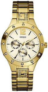【貨物輸送無料】neues angebot authentic guess womens u15078l1 gold stainlesssteel quartz watch  with tag