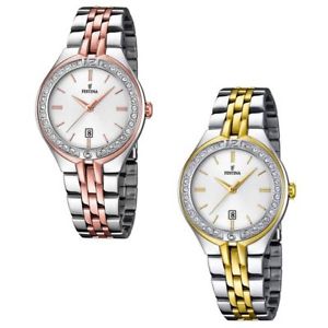 【送料無料】orologio solo tempo donna festina classic cassa e cinturino acciaio bicolore