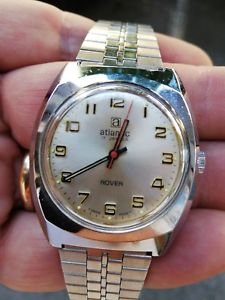 【貨物輸送無料】neues angebotatlantic watch 17 jewels inox vintage a carica manuale
