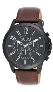 【貨物輸送無料】orologio uomo liu jo luxury jet tlj826 chrono vera pelle marrone nero  2015