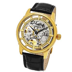 【貨物輸送無料】stuhrling winchester skeleton mens 42粍 automatic krysterna watch 393333531