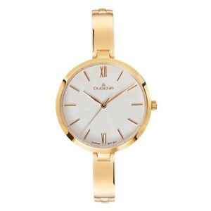 【送料無料】dugena damenuhr lnez 4460909 edelstahl goldfarben halbspange