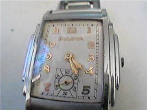 【貨物輸送無料】unique whtgp bulova square watch runs 4u2fix