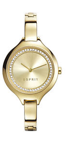 【貨物輸送無料】esprit es108322002 esstacy gold damenuhr mit weien steinen neu