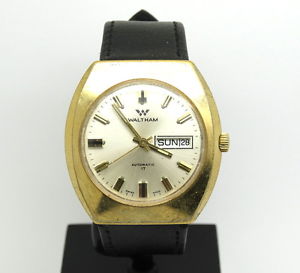 【送料無料】vintage mens swiss waltham automatic 909 17 jewel incabloc gold toned watch