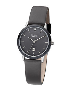 【貨物輸送無料】regent damenuhr ld1614 analog  leder grau