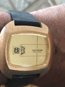 【送料無料】vintage swiss custom time jump hour size 43mm serviced and working great looking｜hokushin