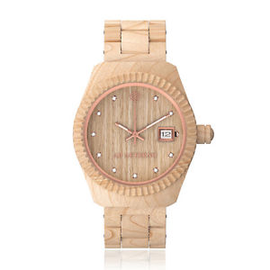 【送料無料】ab aeterno alba 100 legno naturale quarzo swiss made swarovski donna orologio｜hokushin