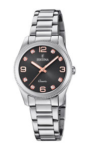 【送料無料】festina f202082 damen uhr mademoiselle mit weien steinen neu
