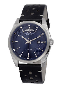【送料無料】bisset bsce63 klassik blau swiss made herrenuhr