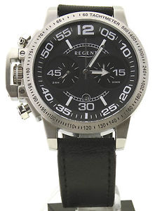 【送料無料】regent, herrenuhr quarzuhr, mineralglas, herrenquarzuhr, 5 bar wr, chronograph