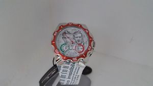 【送料無料】orologio chrontech uomo crono gazzetta dello sport bianco pelle acciaio watch|hokushin