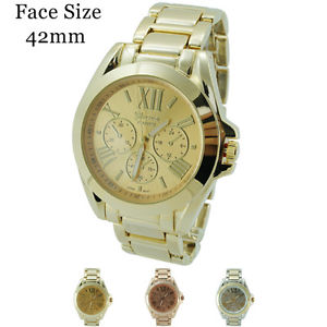【貨物輸送無料】geneva platinum designer roman numeral watch 42粍 メンズ腕時計-腕時計