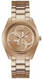 【貨物輸送無料】guess womens g twist rose gold pvd plated bracelet w1082l3 watch  17