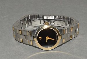 【送料無料】vintage ladies movado juro museum 2 tone wrist watch w battery|hokushin