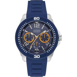 【貨物輸送無料】orologio uomo guess tread w0967g2 multifunzione silicone blu sub 100mt