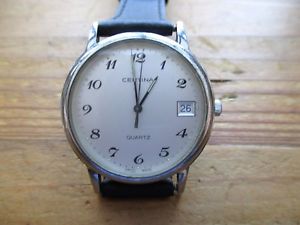 【貨物輸送無料】vintage mens certina quartz stainless steel wristwatch running