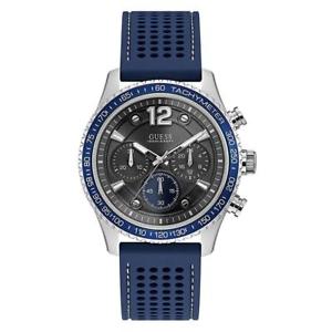【送料無料】orologio uomo guess fleet w0971g2 chrono silicone blu grigio sub 100mt