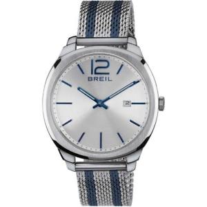 【送料無料】orologio uomo breil clubs tw1728 acciaio maglia milanese mesh silver blu|hokushin
