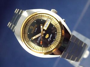 【送料無料】vintage retro swiss tressa lux crystal automatic watch 1970s nos cal as 5206|hokushin
