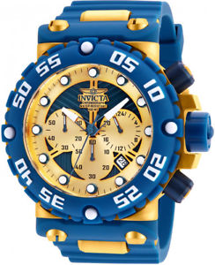 【送料無料】invicta mens subaqua chrono 100m stainless steeblue polyurethane watch 25013