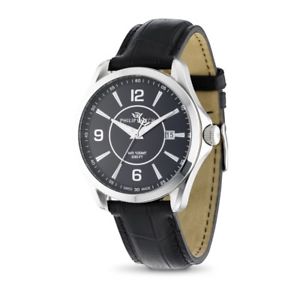 【送料無料】orologio philip watch blaze r8251165001 uomo watch pelle nera datario swiss made｜hokushin