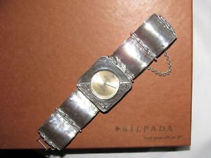 retired signed silpada sterling silver hammered square link watch wbox t137 retired signed silpada sterling silver hammered square link watch wbox t137
