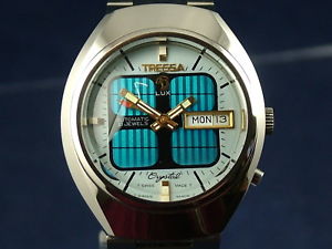 【送料無料】vintage retro swiss tressa lux crystal automatic watch 1970s nos cal as 5206