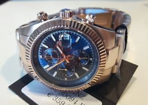 【送料無料】lorenz orologio uomo,chrono,cassa e bracciale oro rosa,blu,cronografo 38mm,100mt