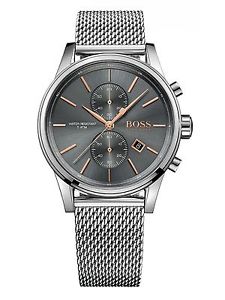 【送料無料】 hugo boss hb 1513440 mens grey jet chronograph watch 2 years warranty