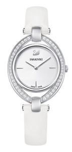 【送料無料】swarovski womens stella quartz stainless steelwhite leather watch 5376812