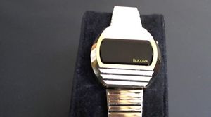 【送料無料】bulova ladies vintage led watch redamber crystal, case 28mm amp; bracelet only