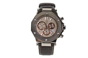 【送料無料】gc mens chronograph watch grey with brown leather strap x72026g1s