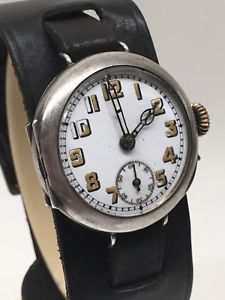 【送料無料】icers vintage trench ww1 sterling silver large wrist watch 1915 swiss pin set
